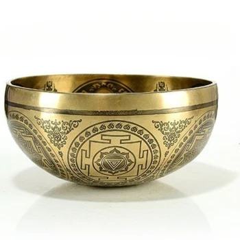 Ciotole tibetane Nepal Meditazione Buddismo Campane tibetane Rilassamento spirituale Ciotola fatta a mano Strumenti a percussione di guarigione del suono