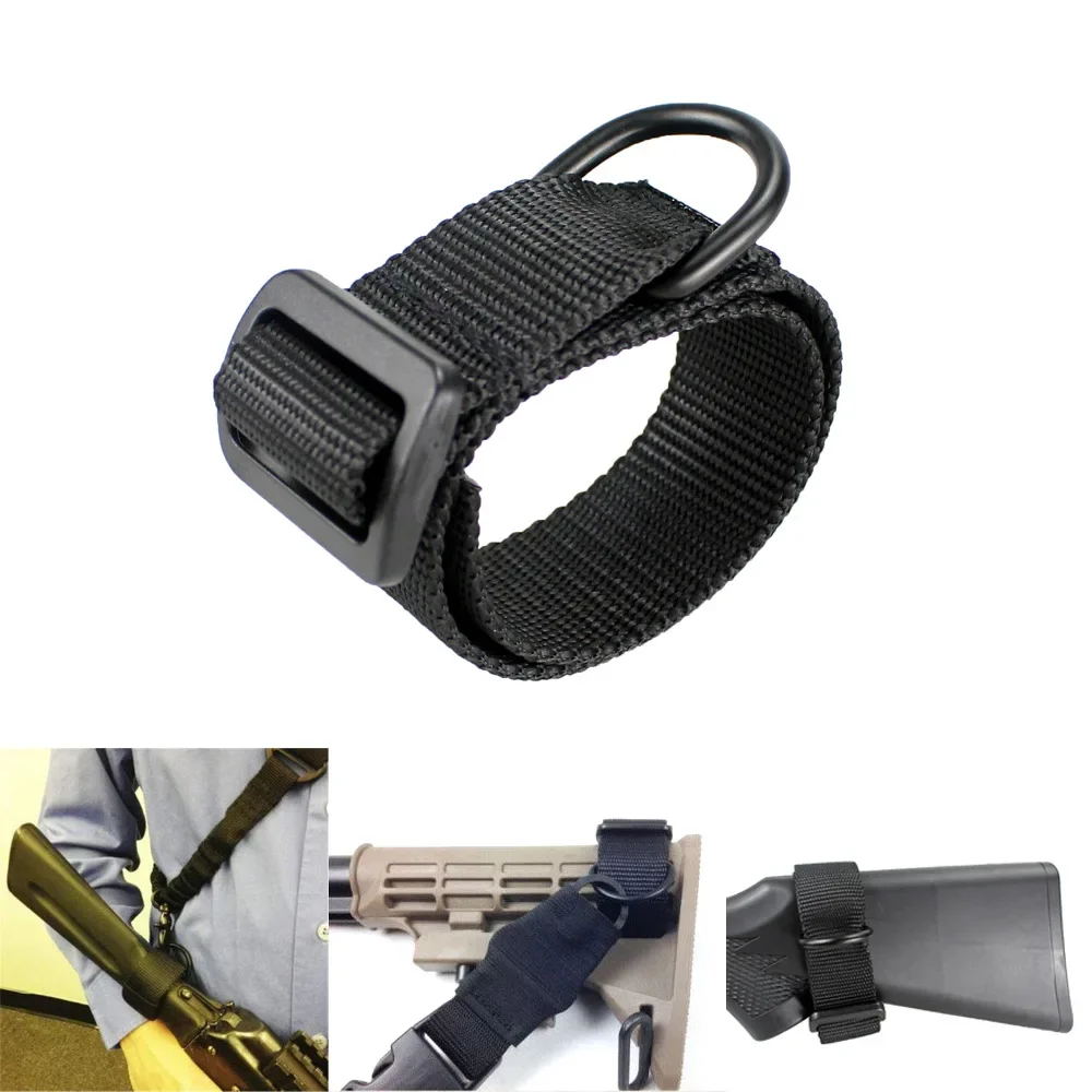 

Tactical Military Airsoft Hunting ButtStock Sling Adapter Duty Rifle Stock Gun Strap Gun Rope Strapping Belt Tactical Accessory