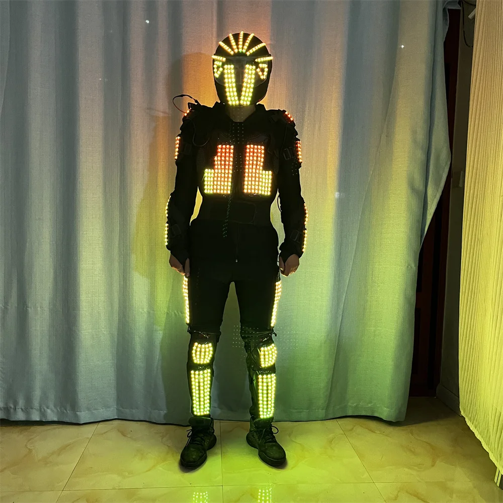

Новый дизайн RGB полноцветные светодиодные растущие костюмы роботов светодиодная светящаяся мигающая одежда танцевальные костюмы для ночных клубов яркое событие