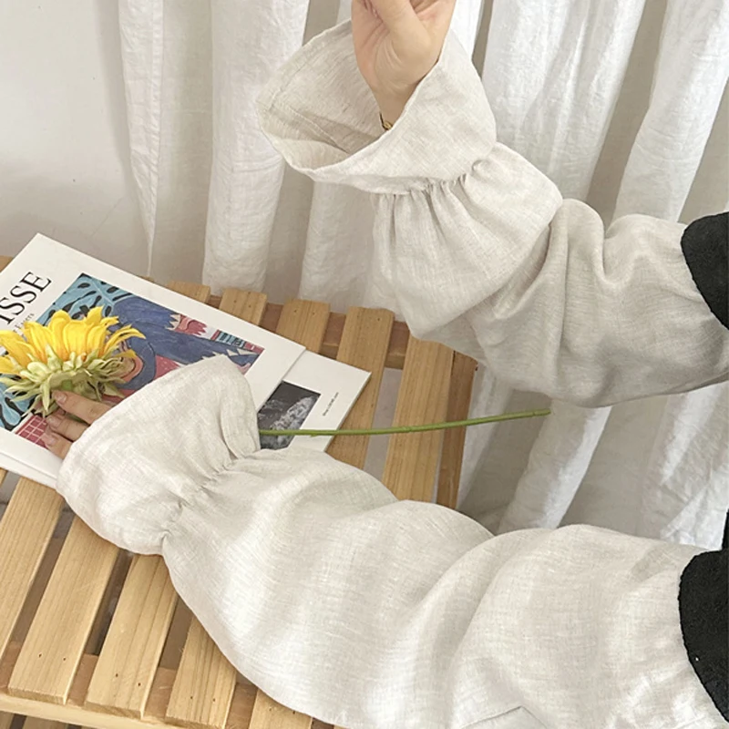 

UV Protection Arm Sleeves 100% Linen Ruffle Sun Sleeves Arm Cover for Women Girls Adult Youth Men Cycling Running & Golf Outdoor