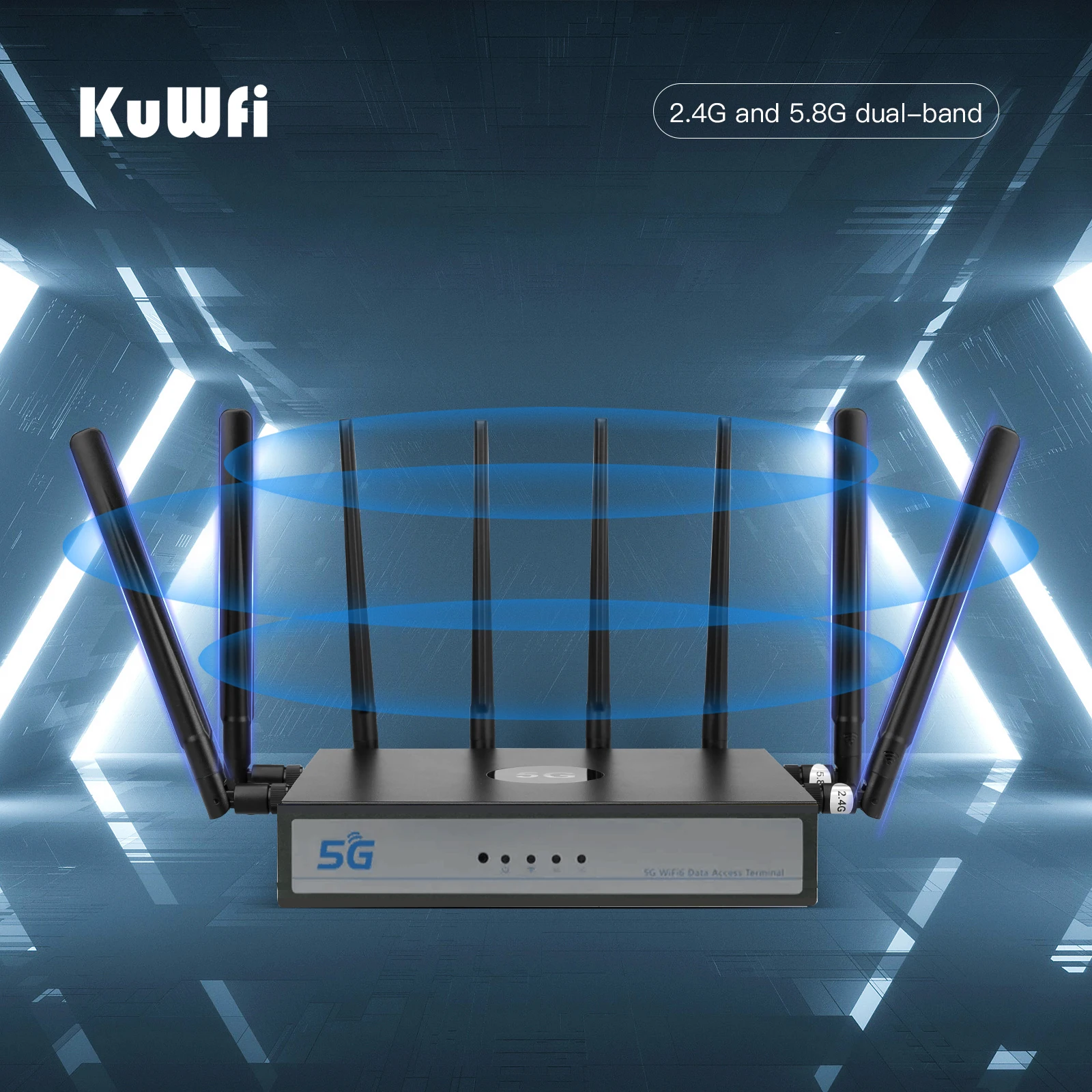 Kuwfi 5G Wifi Router 1800Mbps Sim Router A Lungo Raggio Potente Amplificatore Wifi Modem Wifi Extender Segnale Booster Mesh Router