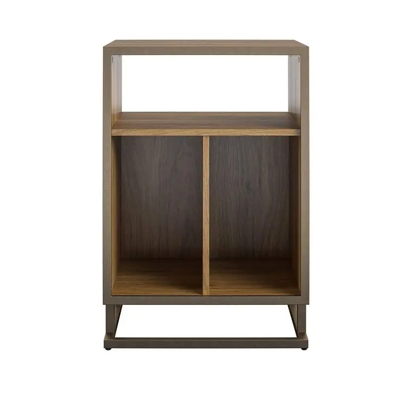 Elegant Walnut Record Storage Stand: CD Racks Collection Showcase images - 6