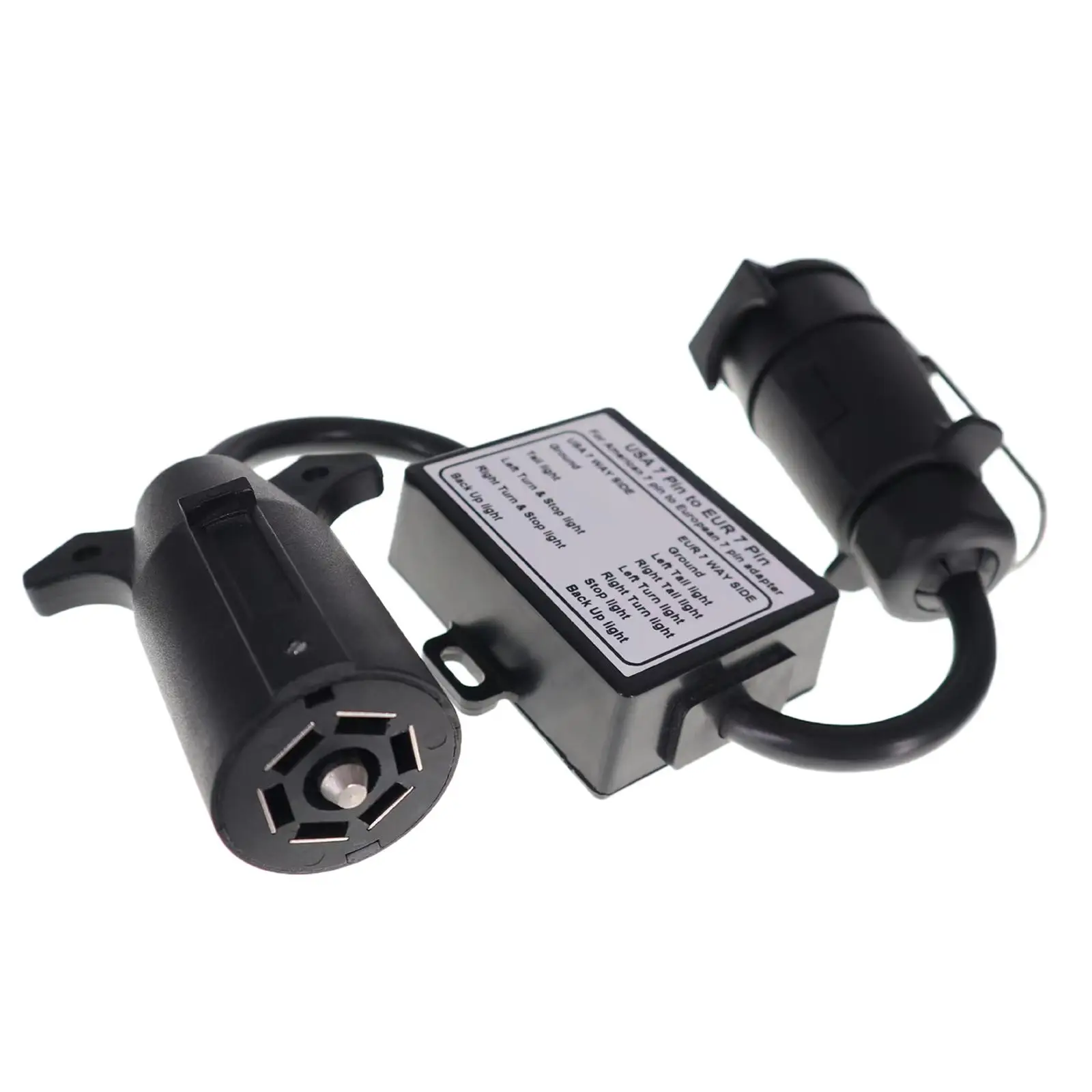트레일러 조명 컨버터, 트럭 세미 트레일러 픽업 트럭 트랙터 보트용, 실용적인 트레일러 커넥터, 미국 7 핀-EUR 7 핀