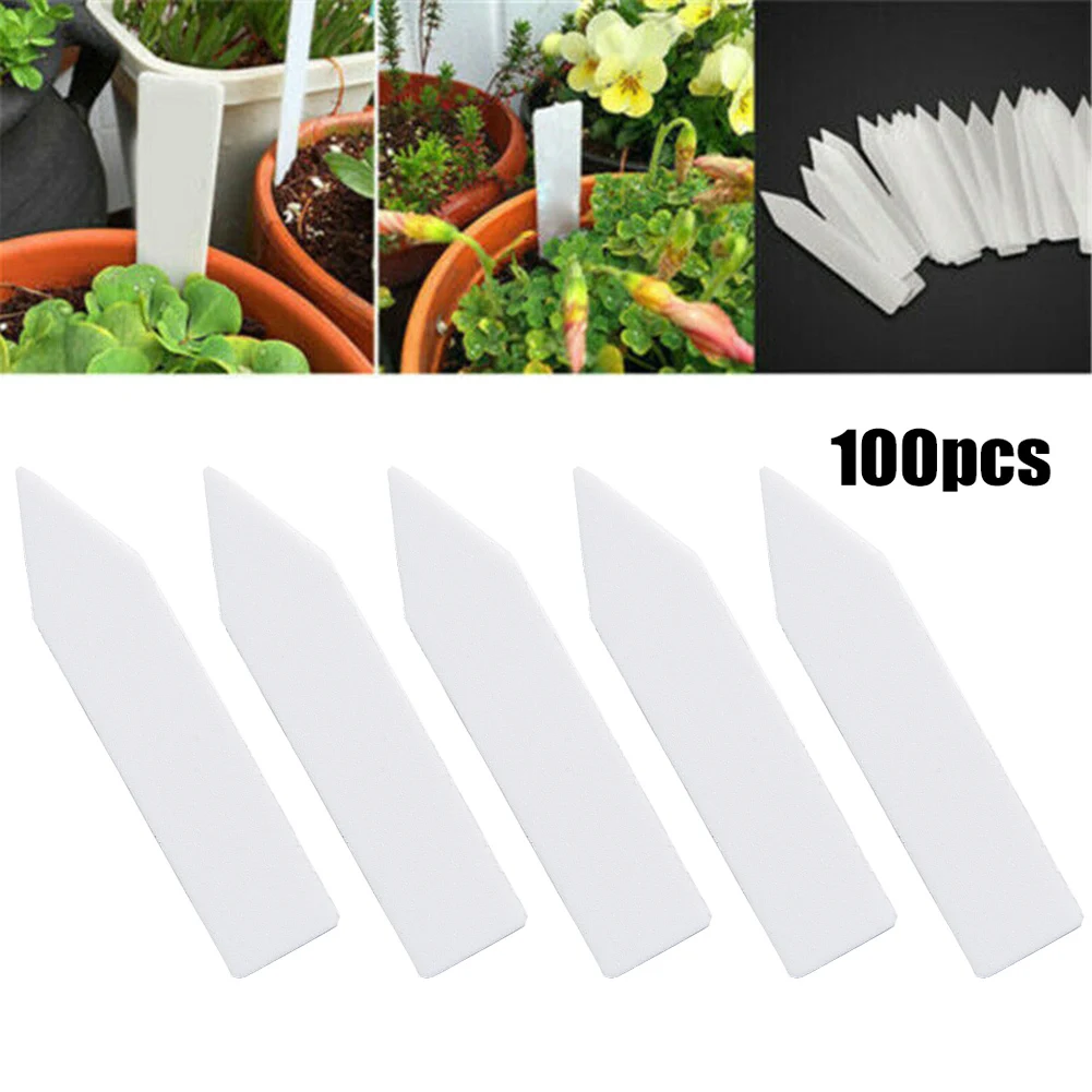 

100pcs 5x1cm Plastic Plant Tags Reusable Garden Plant Markers Waterproof Gardening Supplies Tools Accessories