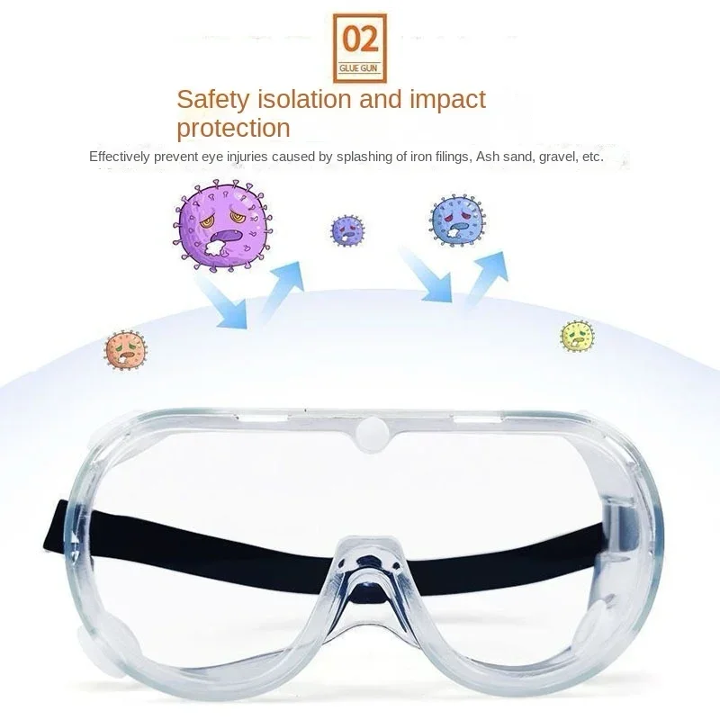Vue de profil des lunettes de sécurité anti-buée, avec un design ergonomique et ajustable.