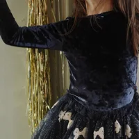 Robes de princesse pour bébés filles KS printemps 2026, vêtements pour enfants, robes à nœud papillon en maille à paillettes, nouvelles jupes pour enfants, robes de fête 5