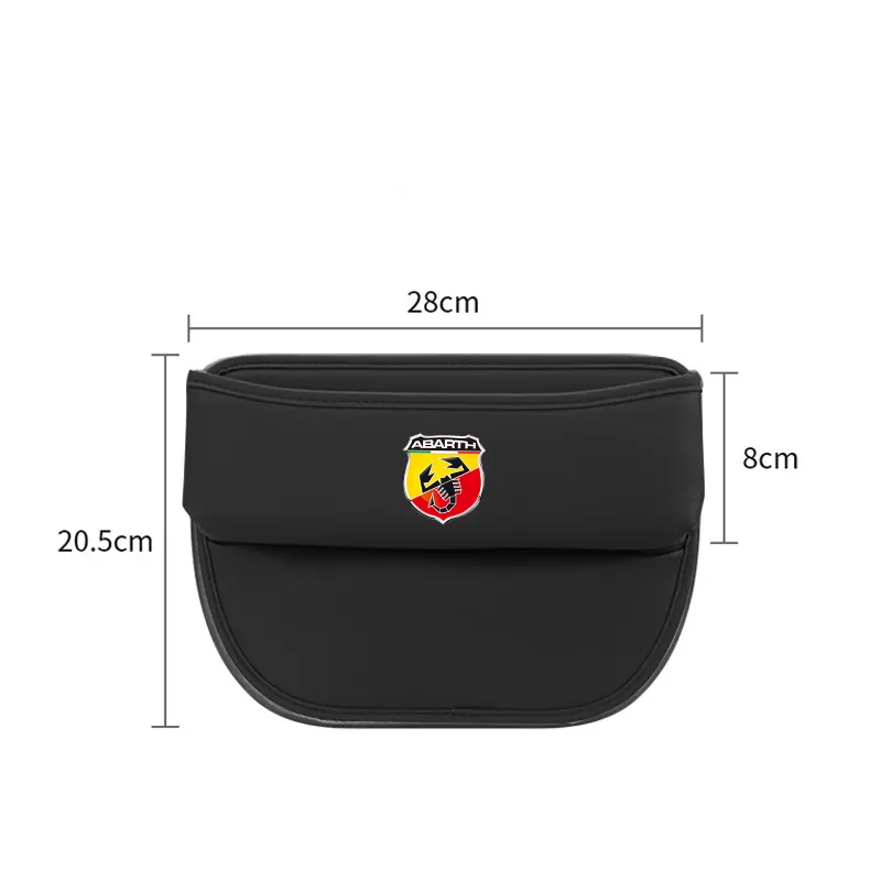 자동차 슬릿 박스 오거나이저 PU 가죽 카시트 틈새 갭 보관 가방, 피아트 Abarth 595 Abarth 500 Abarth 124 스파이더용