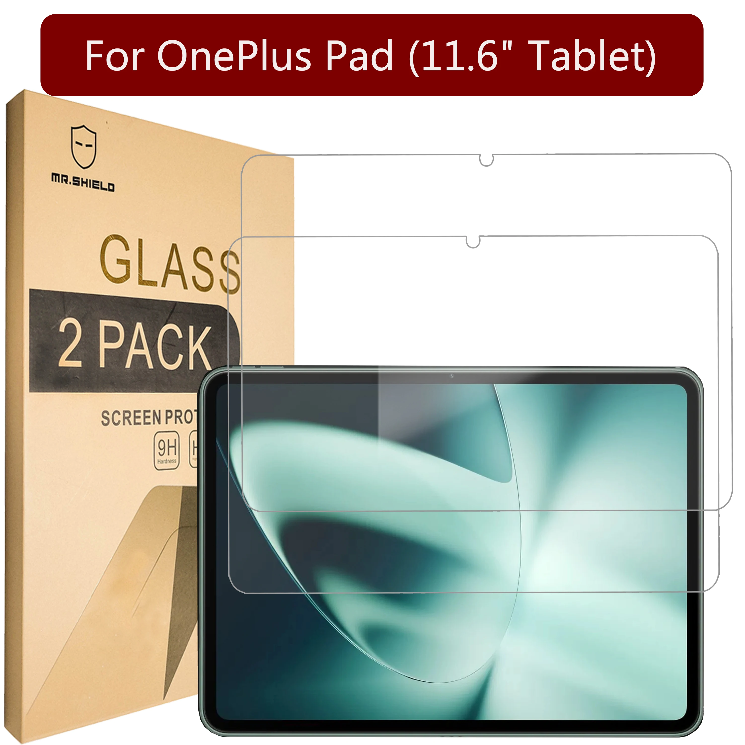 Protetor de Tela Mr.shield para Oneplus Pad Tablet de 116 Vidro Temperado Protetor de Tela com Substituição Vitalícia Pacote 2