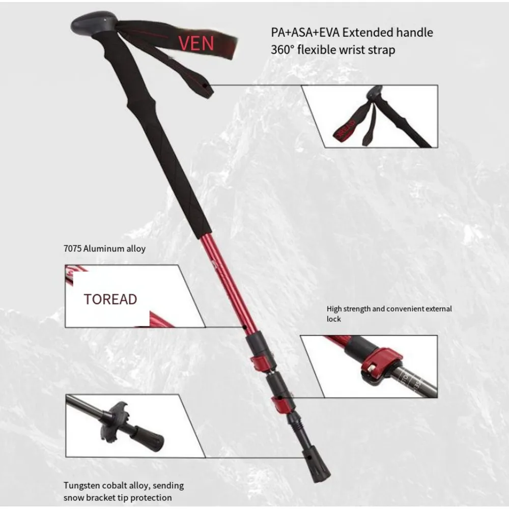 Pathfinder Outdoor Male Multi functional Stretchable Female Mountaineering Cane Walking Assistant_voghion.com