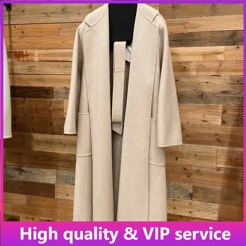 

Top Quality Max Coat Women,Luxury Water Ripple Double-sided 100% Cashmere Coat Jacket for Women,2023 Winter Women Long Mara Coat