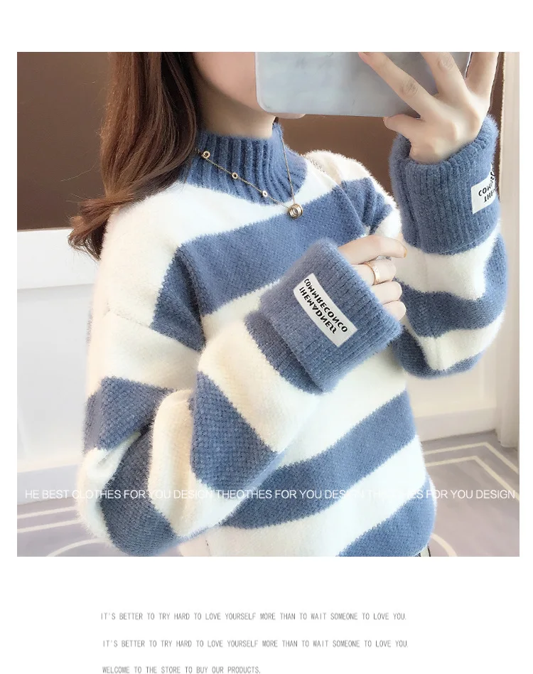 pink sweater 2022 Long Sleeve Women Turtleneck Sweater Autumn Winter Cashmere Thick Warm Oversized Sweater Knitted Jumper Top Pull Femme ladies sweater