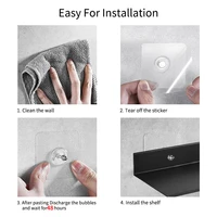 ลอยห้องน้ําชั้นวางโดยไม่ต้องเจาะจัดเก็บRack Home Organizer Ledge Hardwaresตู้อุปกรณ์ครัวห้องน้ํา 5