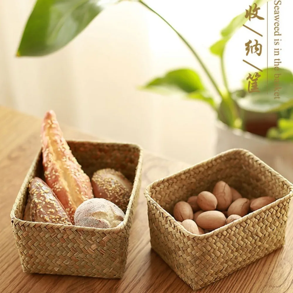Woven Seagrass Storage Basket for Home Organization