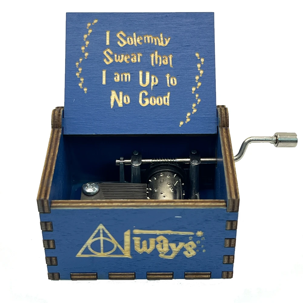 Hand-cranked wooden music box holiday birthday gift wooden music box