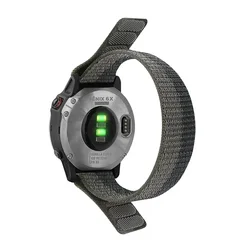 Premium Nylon Hook and Loop Strap for Smartwatches - Adjustable and Durable Watch Band Bracelet (B - Black Grey)