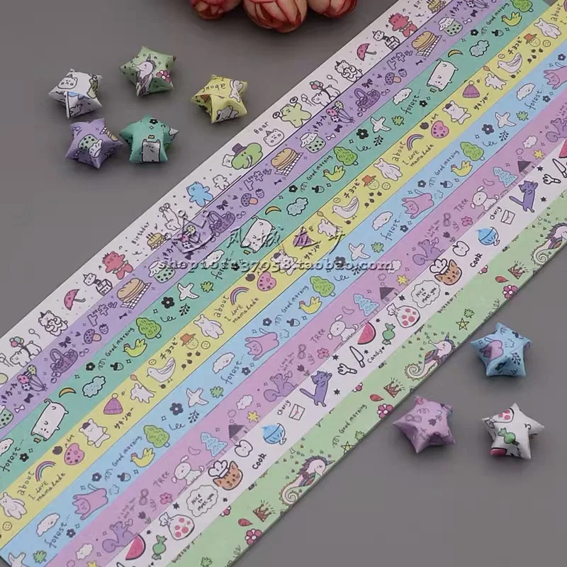 136pcs Hardcover star art star strip Korean style figure each set of star origami folding star paper lucky star paper craft