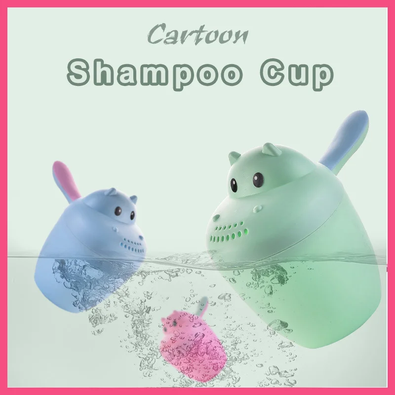 Cartoon Infant Shampoo Cup Shower Water Baby Bath Caps Children Spoons Child Washing Hair Kids Tool
