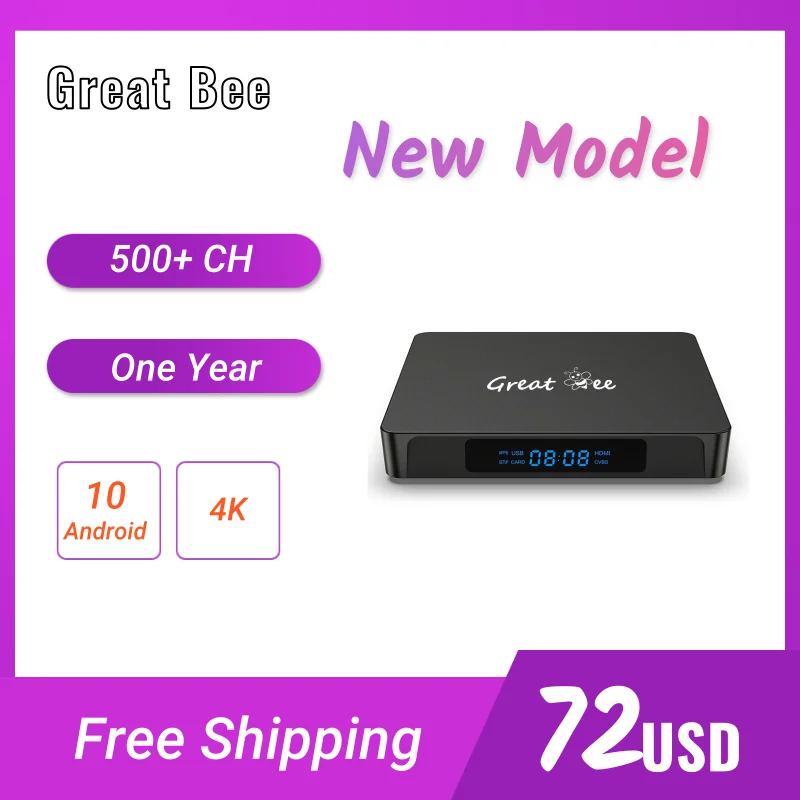 Android 10 Arabic Iptv Box Life Time Free Great Bee Tv Box 4k Android