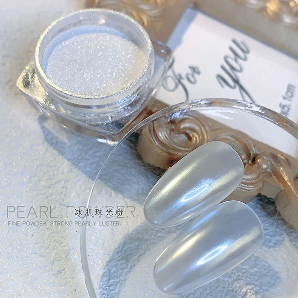 Nail Powder Nail Glitter Nail Pigment Mirror Glossy Glass Chrome Nails Glitter Iridescent Fairy Pigment Aurora Rubbing Dust Summer Fine Powder Wedding Manicure Decor