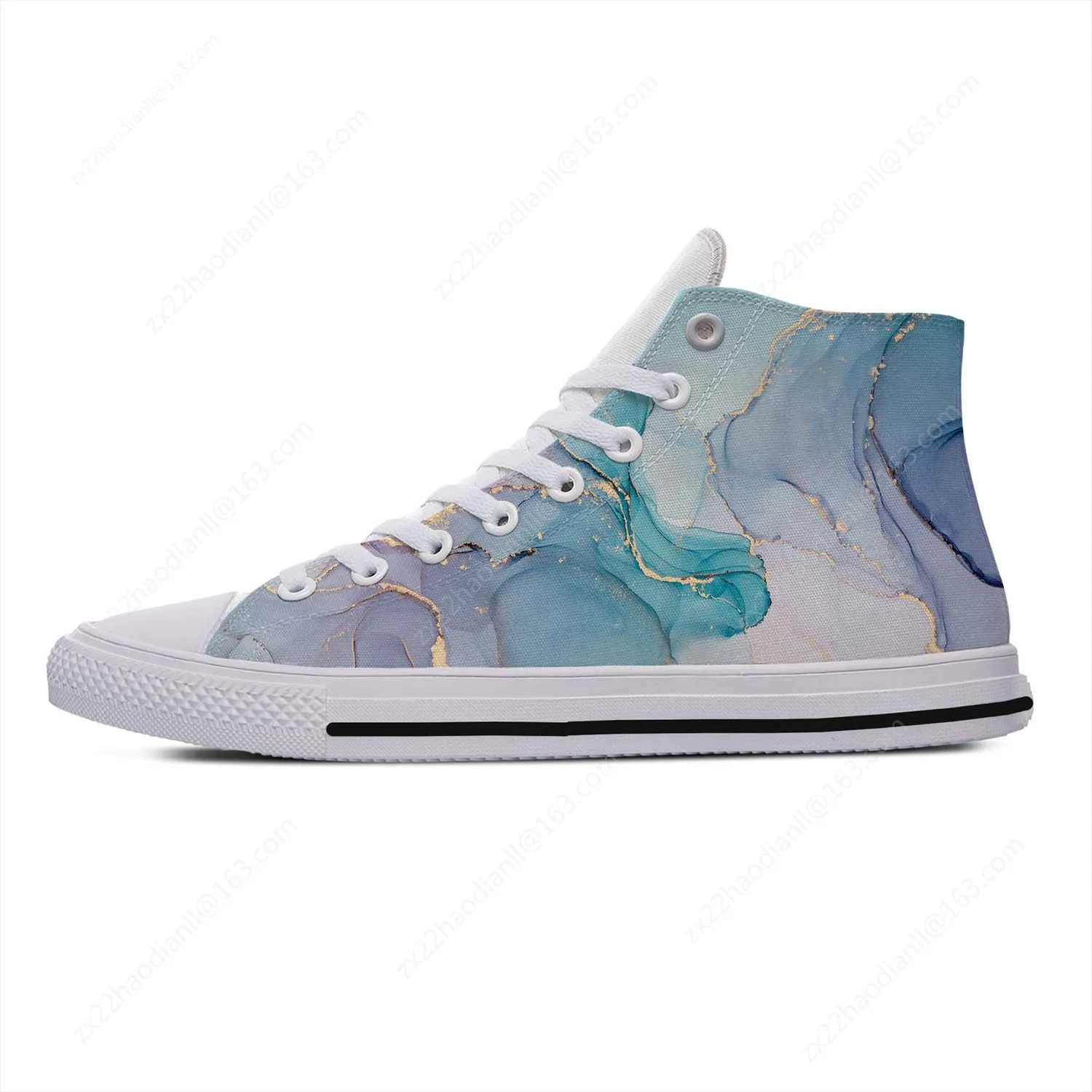 Colorful Marble High Top Sneakers Mens Womens Teenager Funny Fashion Casual Shoes Canvas Running Shoes 3D Print Lightweight shoe