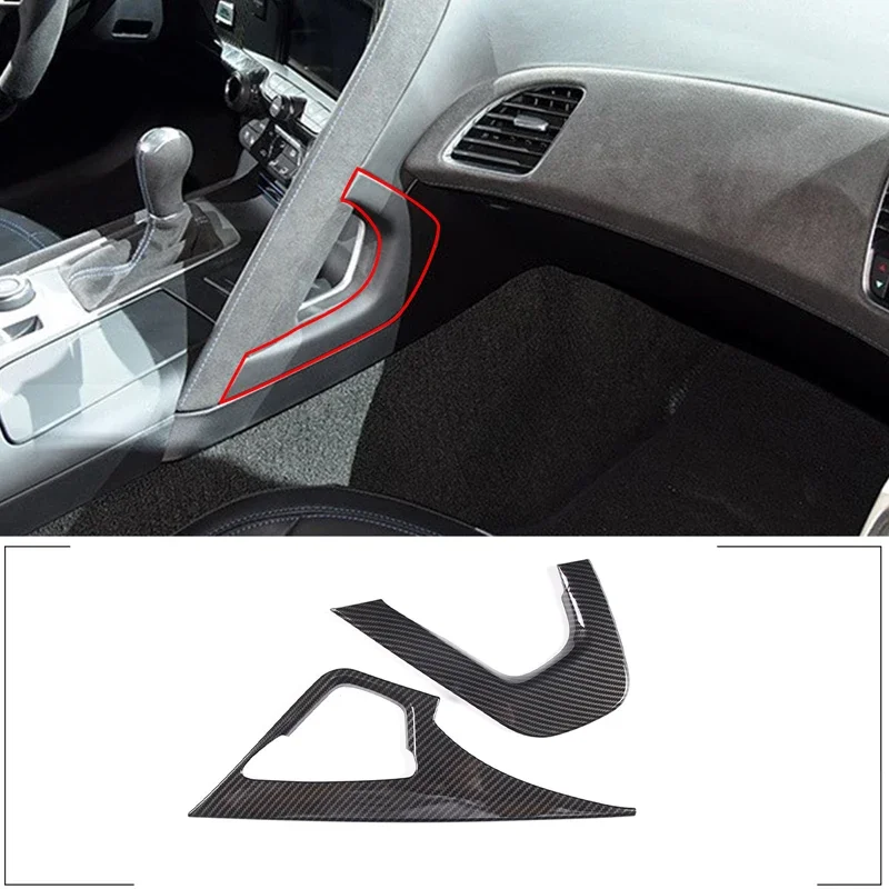 

For 2014-2019 Corvette C7 Z06 ABS carbon fiber car styling Car center control handle decorative frame sticker car interior parts