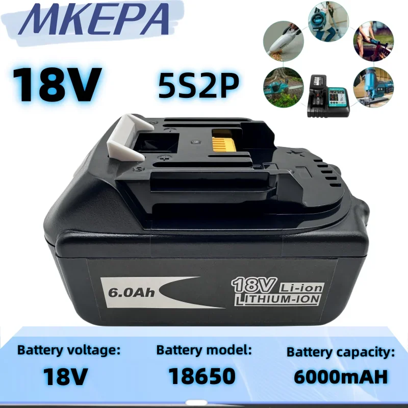 

Перезаряжаемый аккумулятор для электроинструментов Makita 18 в 6000 мАч 18650 с зеркальной заменой литий-ионного аккумулятора LXT BL1860B BL1860 BL1850 + 2A