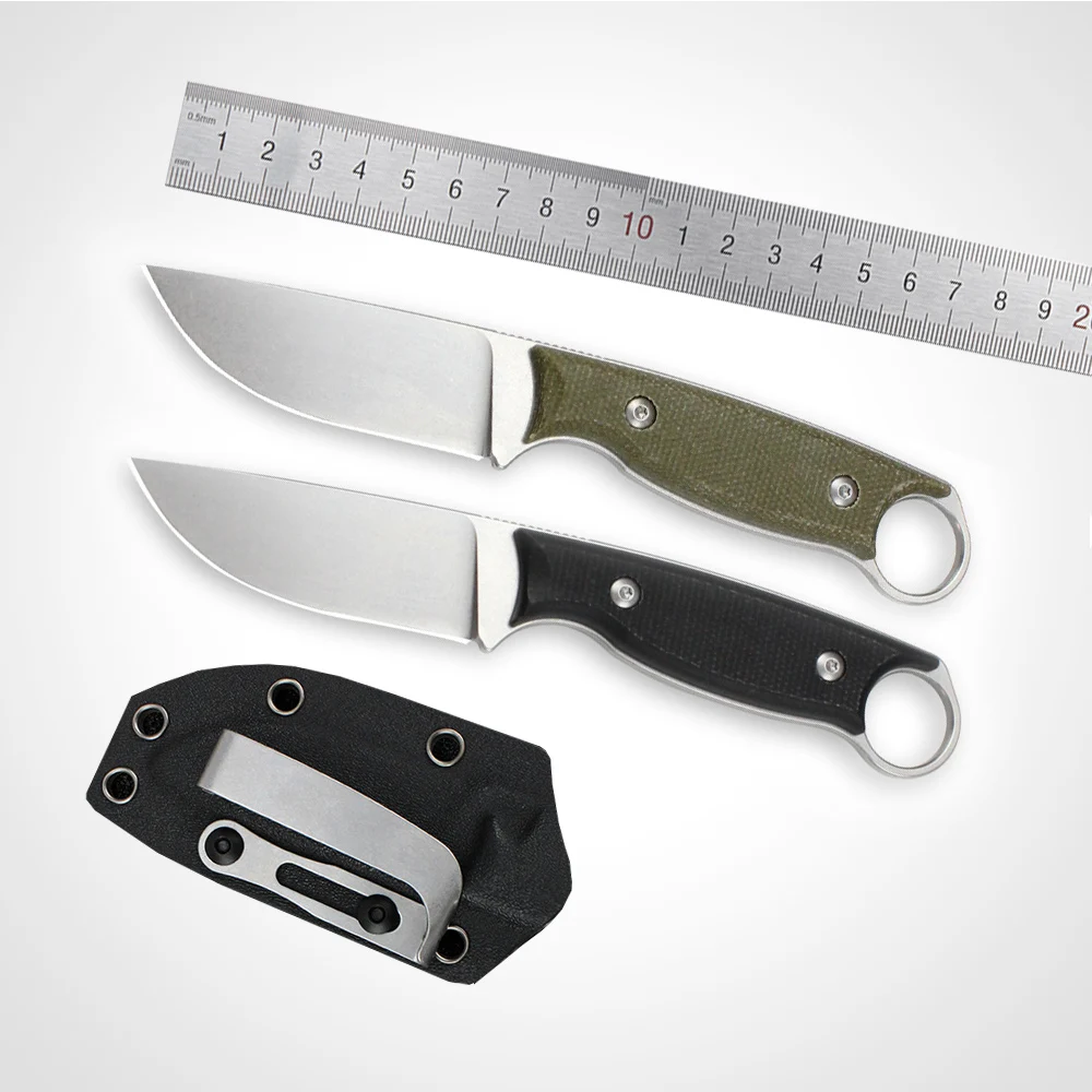 

2024 New Linen Camping Knife D2 Blade Fixed Knife Outdoor Bushcraft Tool for Camping Hiking Hunting Mens Gift with K-sheath