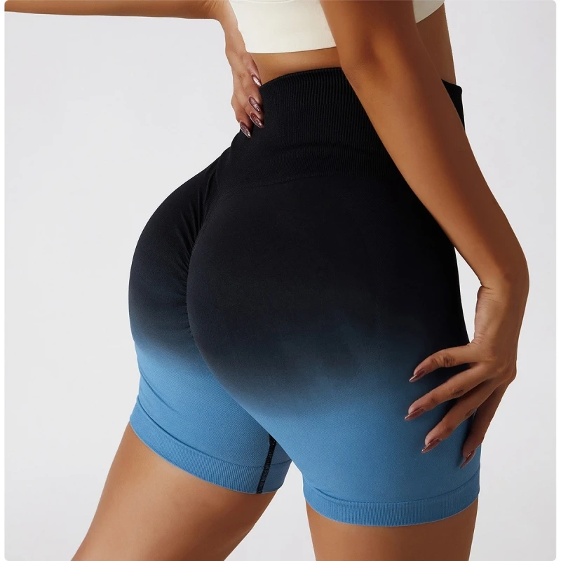 Women Seamless Gym Shorts Hanging Dye High Waist Peach Hip Lift Yoga Sports Tight Shorts Fitness Running Cycling for sports shorts,running shorts,yoga shorts,workout shorts,seamless shorts