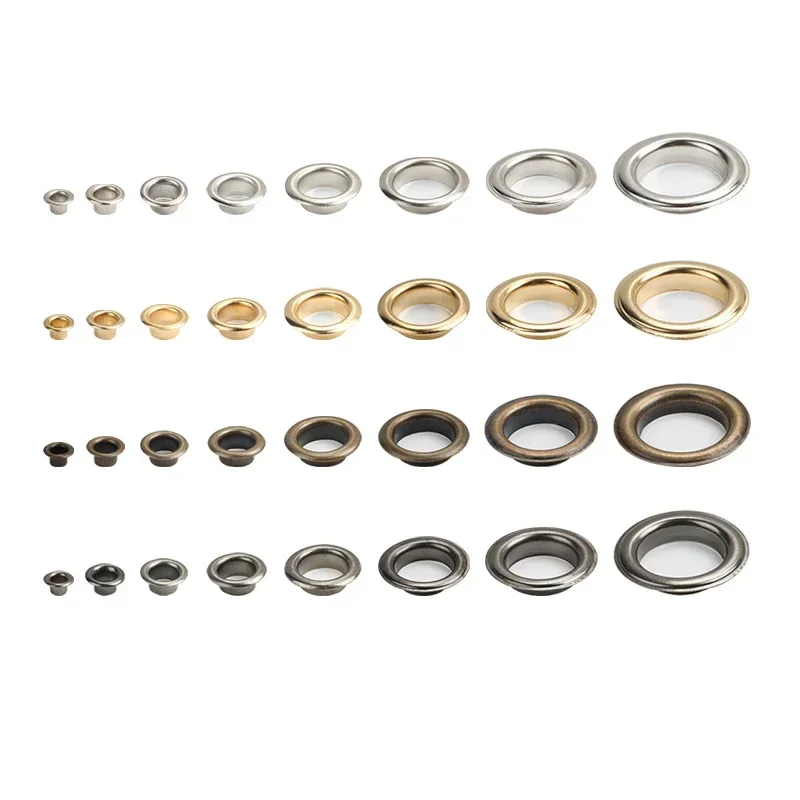 Metal Eyelets Grommets Air Hole Rivet 8mm 10mm 12mm 14mm 20mm 40mm 1~30 Pcs Rivets And Fasteners Rivets And Screws For Leather Bag Shoes Belt Cap Clothes Accessories