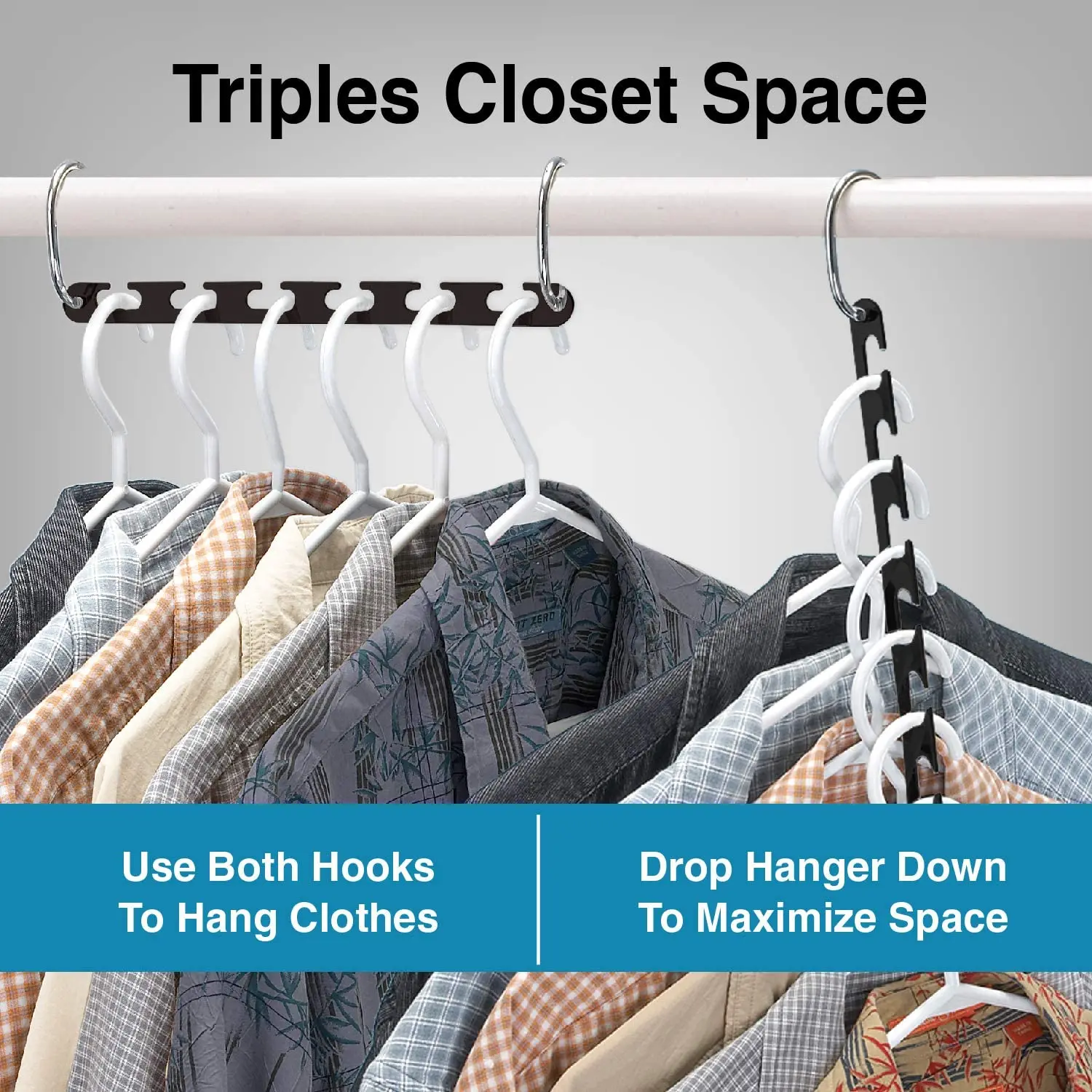 Magic Clothes Hanger Closet Organizer Non-slip Space Saver Multi-Port Rack