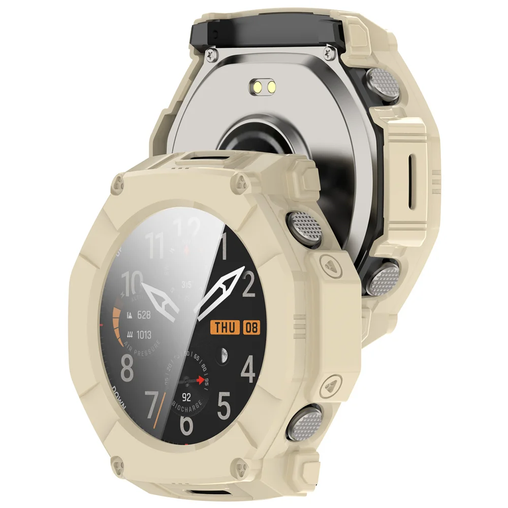 Amazfit T-Rex Ultra 2 51mm 시계 케이스 화면 보호용 고품질 강화 유리가 포함된 전체 커버리지 PC 하드 커버