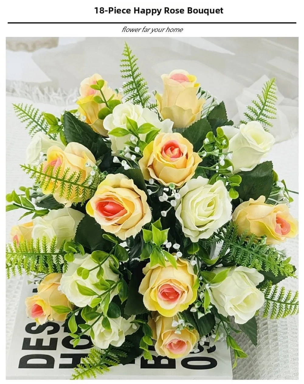 18 Köpfe Echte Glückliche Blumen in 8 Farben für Fotografie, Geschenk zum Valentinstag, Mini-Kristallgras-Bouquet – Detail 7