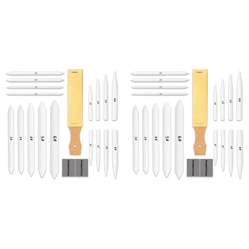 40 PCS Blending Stumps And Tortillions Set Blending Tools,Kneaded Eraser And Sandpaper Blocks