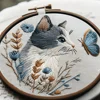 New hand-embroidery DIY material kits, simple DIY cat series kits for beginners, home decoration, Christmas holiday gifts