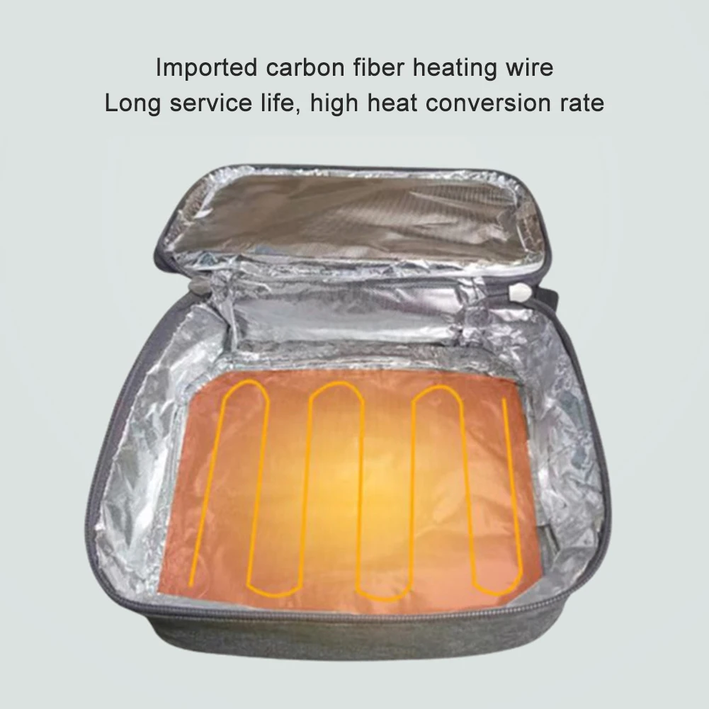 USB Rechargeable Portable Electric Lunch Bag Food Heater Warmer Portable Lunch Warmer Reusable Insulated Bag 3 Heat Levels