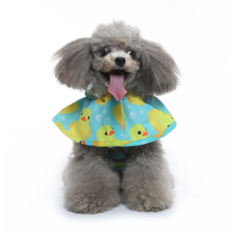 Four-legged Raincoat With Hood For Dogs