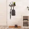 Storage Shelf Ironing Board Hanger Storage Rack with Hooks for Laundry Room Organization Easy Installation Wood Base for Ironing 5