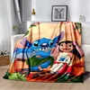 6 Sizes Warm Soft Disney Stitch Custom Blanket Fluffy Lavash Wool Sofa Plaid Plush Bedspread Winter Throw Blanket for Sofa Bed 2