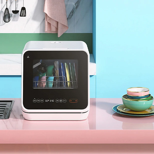 Mini portable table automatic dishwasher Hotel independent home restaurant kitchen dishwasher 435x420x435mm 2
