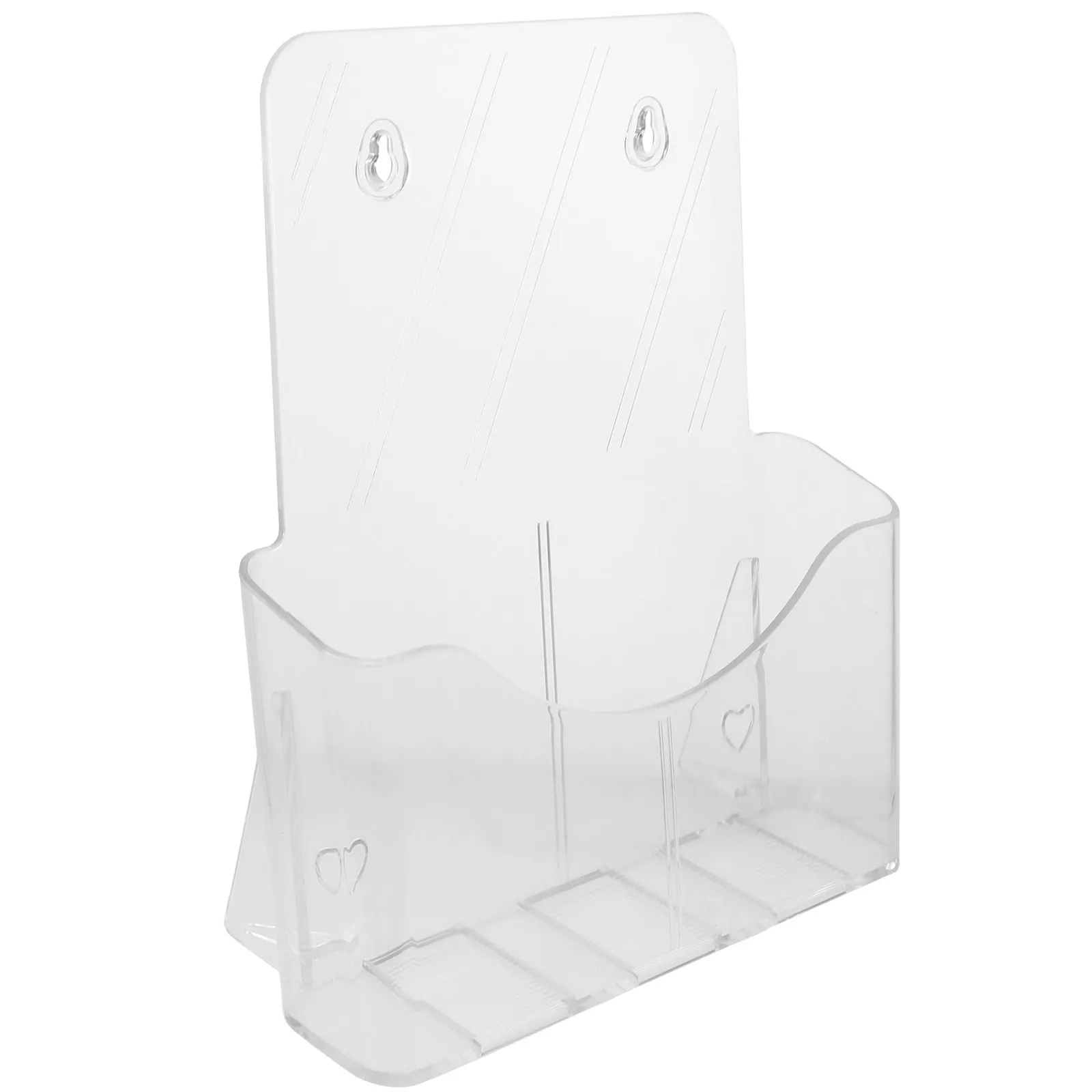 투명 아크릴 벽걸이형 종이 홀더 (사무실 파일, 잡지, 카탈로그, 폴더, 브로셔, 엽서, 메뉴 스탠드, 공간 절약)