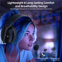 ATTACK SHARK L80PRO Low Latency Wireless Gaming Headset Tri-Mode Bluetooth Ultra-Light 40mm Drivers Headphone for PC PS5 Switch - Image 5