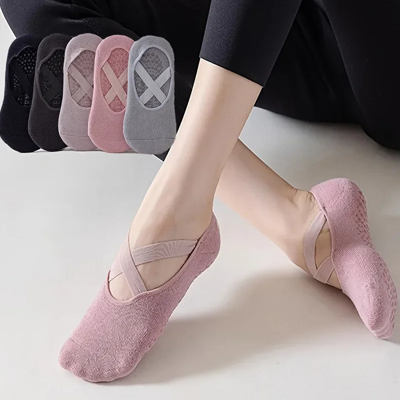 Women's Non-Slip Yoga and Pilates No-Show Socks with Silicone Grip