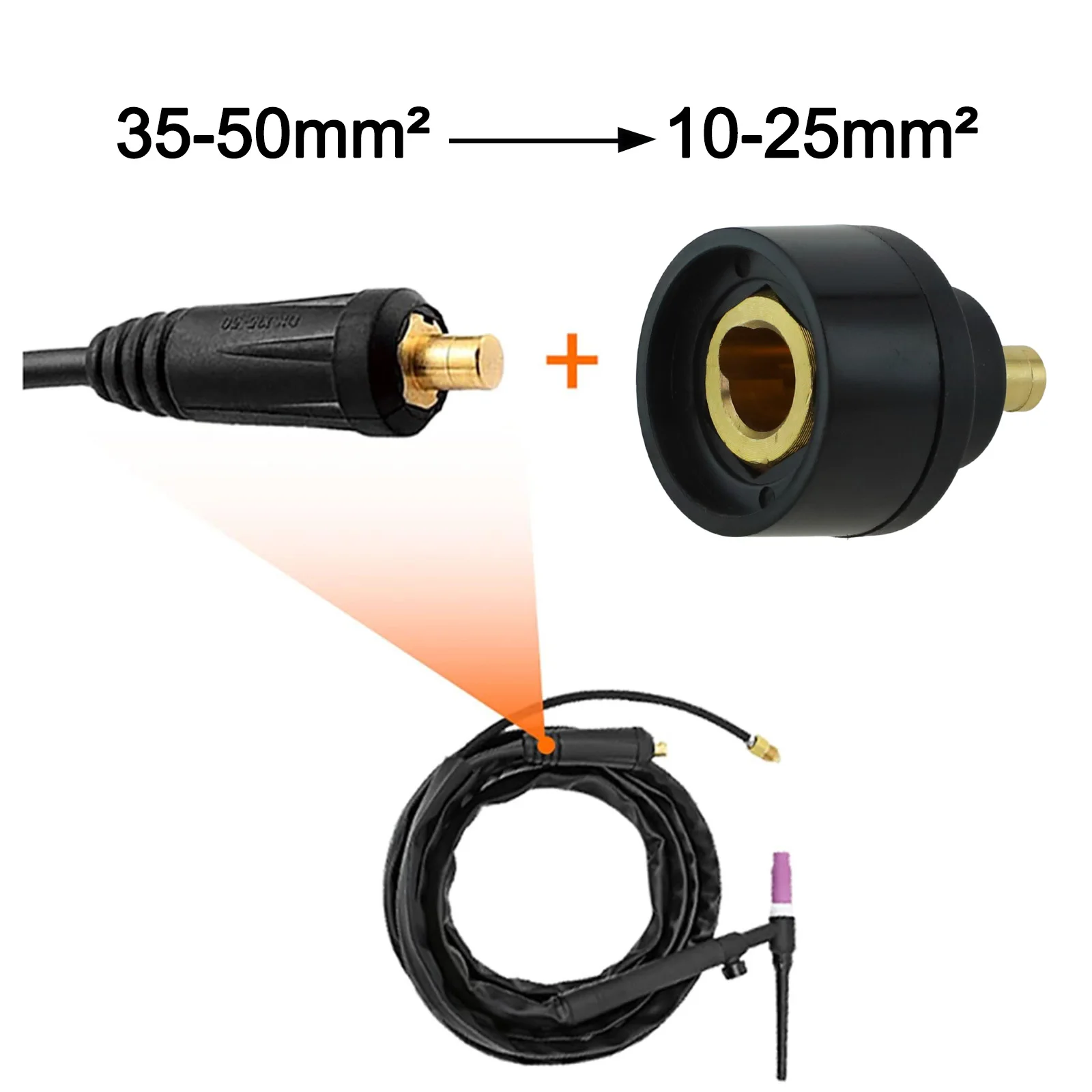 1pc Welding Torch Adapter Converter WP26V 35-50mm To WP17V TIG Welding Torch 10-25mm Conversion Welding Machine Part
