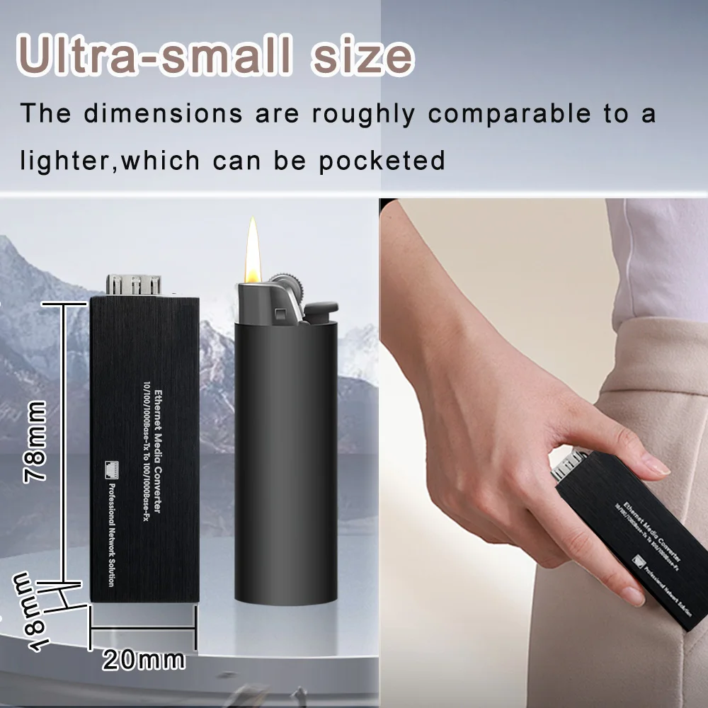 Mini Gigabit SFP Media Converter,1000M RJ45 to SFP Fiber Media Converter,10/100/1000Mbps Ethernet to Fiber Optical Transceiver