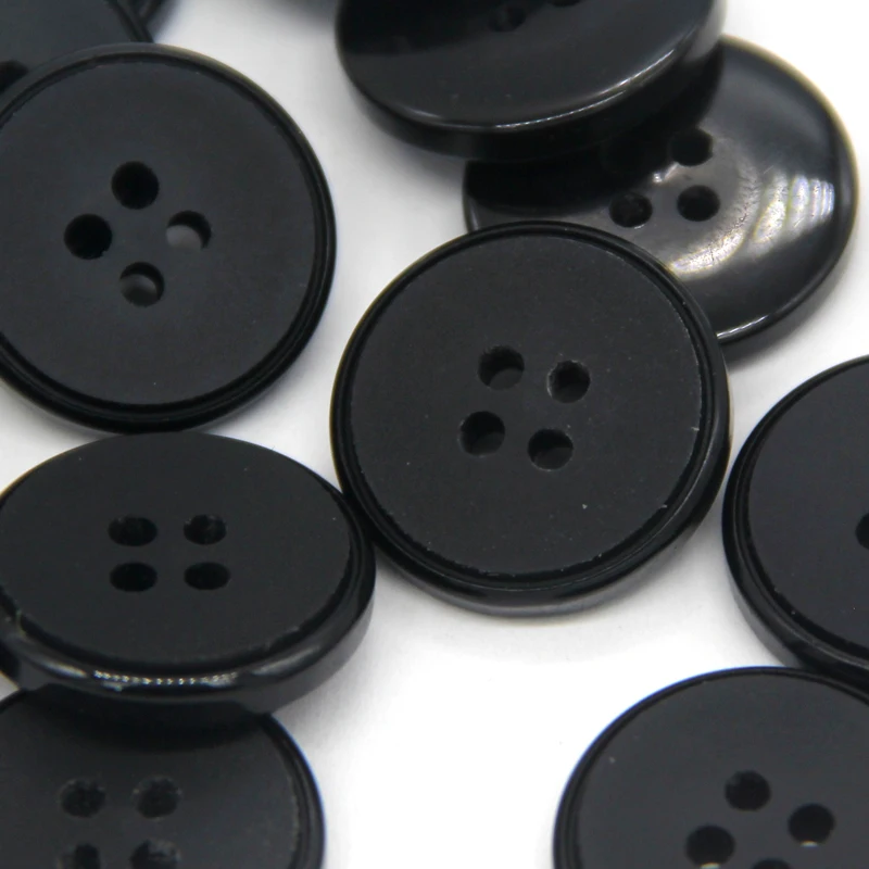 HENGC 15/20mm Round Matte Black Resin Coat Buttons For Clothes Retro Man Suit Jacket Cardigan Needlework DIY Crafts Wholesale 5