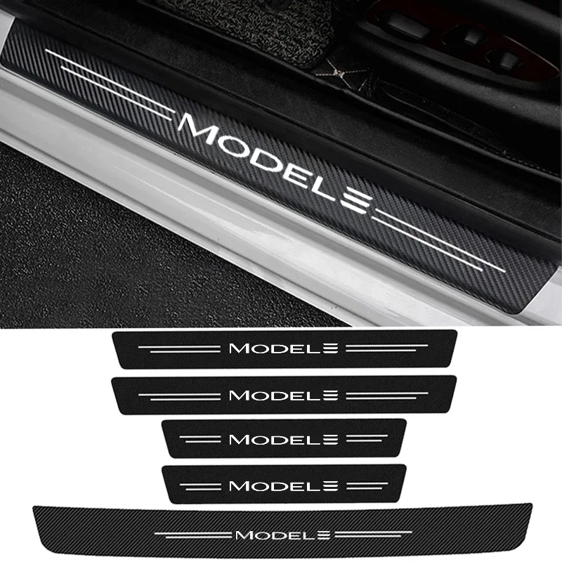 

5 шт., Защитная Наклейка на порог автомобиля Tesla Model 3 2021 2020 2019 2018 2017 2016