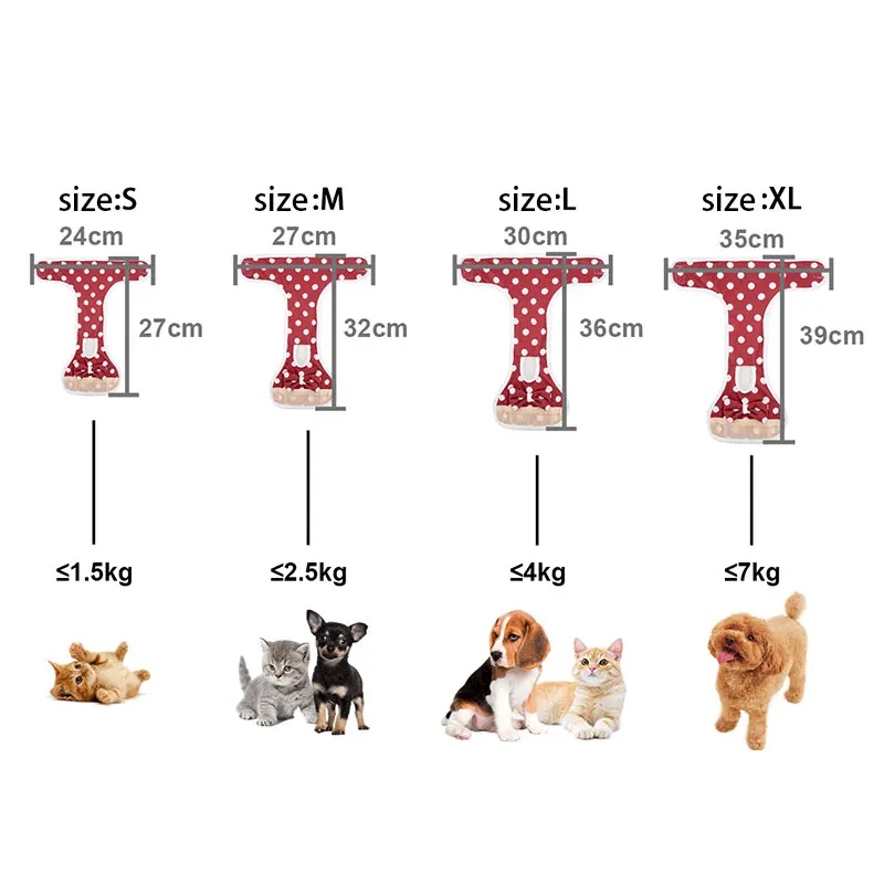 Dog Diapers Pet Diapers Dog Nappies Reusable Female Dogs Diaper Pants Sanitary Female Dog Pants Diapers For Dogs Menstruation Pet Cat Physiological Shorts Girl