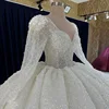 Luxury White Sequined Wedding Dresses 2024Sweetheart Long Sleeves Vestido De Novia Lace Princess Ball Gown Robe De Mariee Custom 3