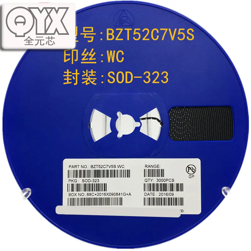 1000 Pz/Lotto 0805 Muslimah Silkscreen Wc Sod-323 7.5V Smd Diodo Zener