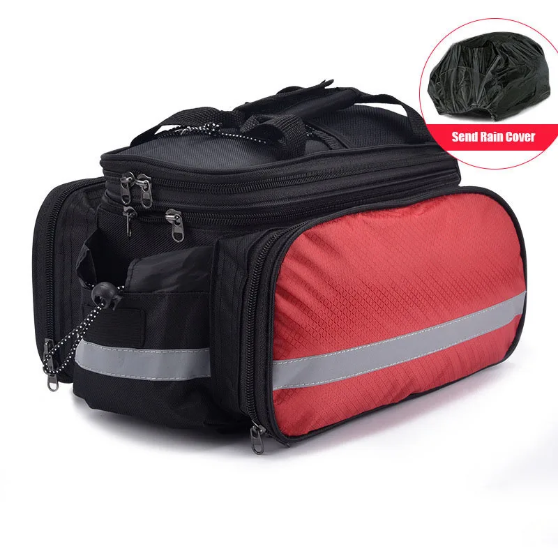 Large Capacity Bicycle Pannier Bag Mountain Bike Rear Shelf Bag Waterproof Storage Luggage Bag Saddle Bag With Reflective Strip 7